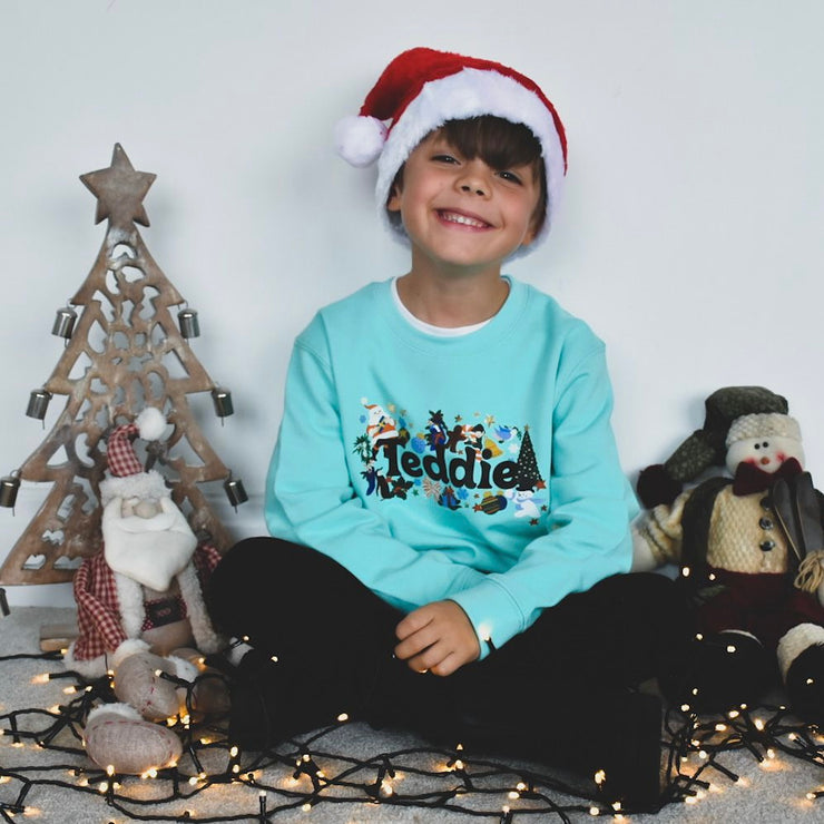 Merry Moniker (Personalised name) Kids Sweater/Sweatshirt