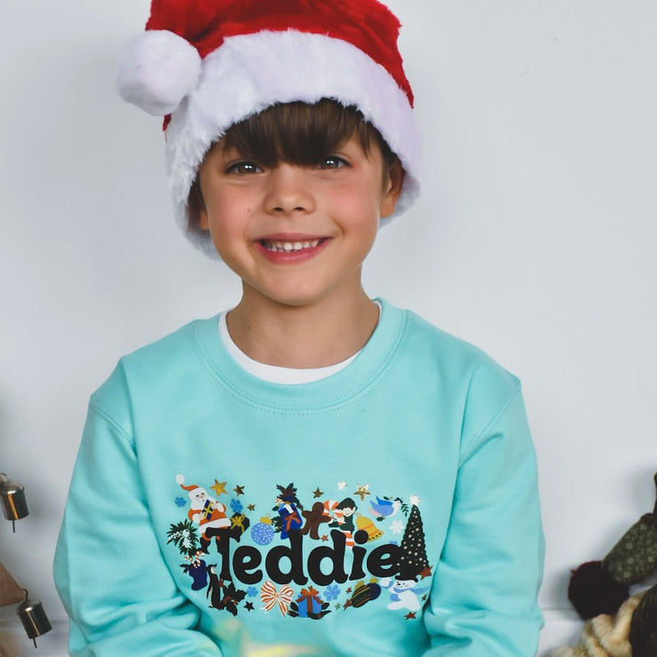 Merry Moniker (Personalised name) Kids Sweater/Sweatshirt