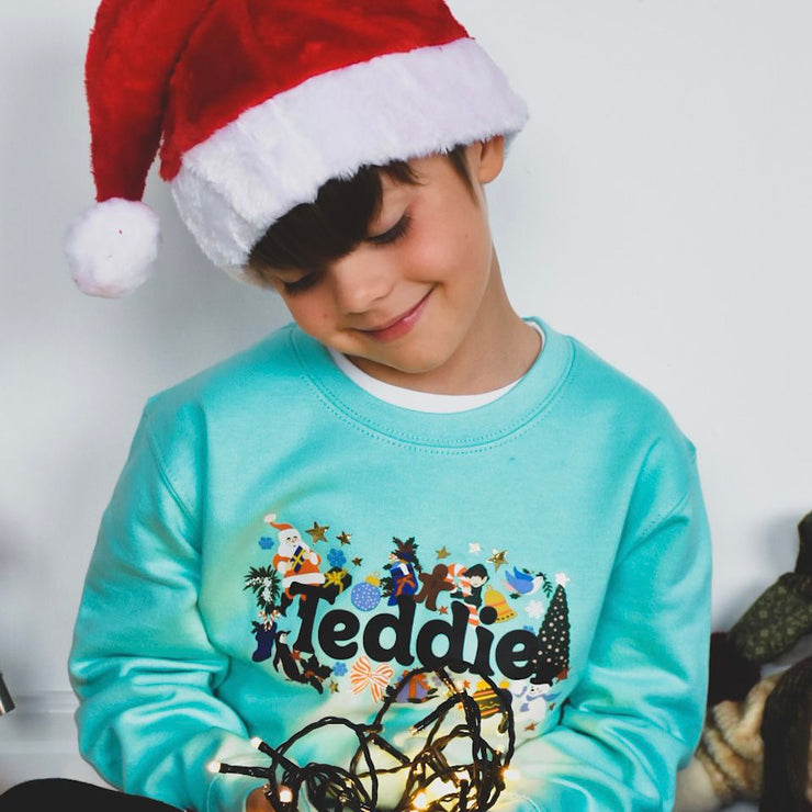 Merry Moniker (Personalised name) Kids Sweater/Sweatshirt