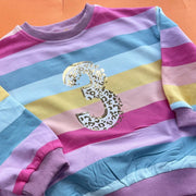 Layered Leopard Number Birthday Rainbow Kids Jumper