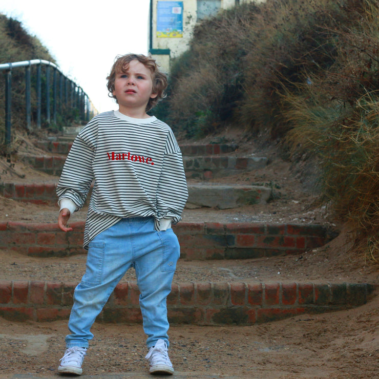 Personalised Classic Striped Slouch kids Sweater