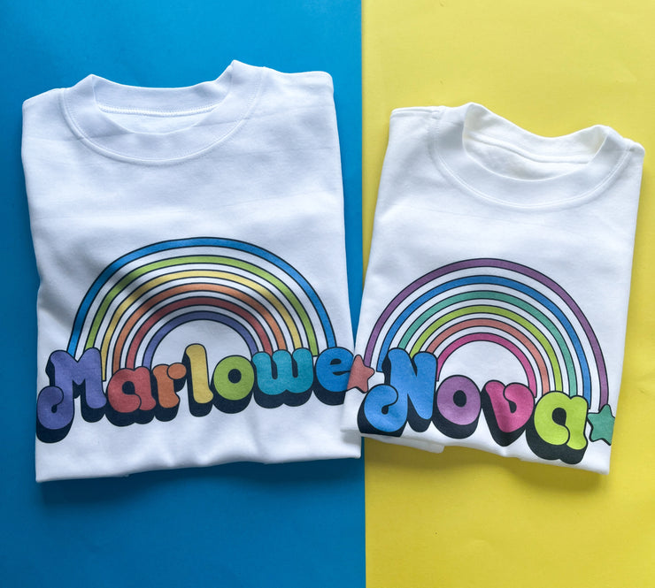 New retro rainbow kids t-shirt