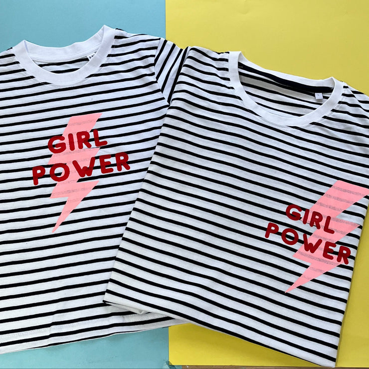 Girl power kids stripe t-shirt