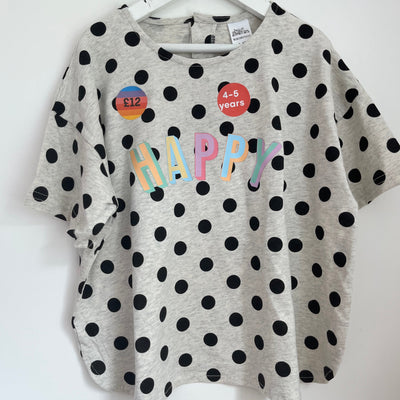 Pre-made - Black and grey spot slouch tee happy pastel (various sizes)