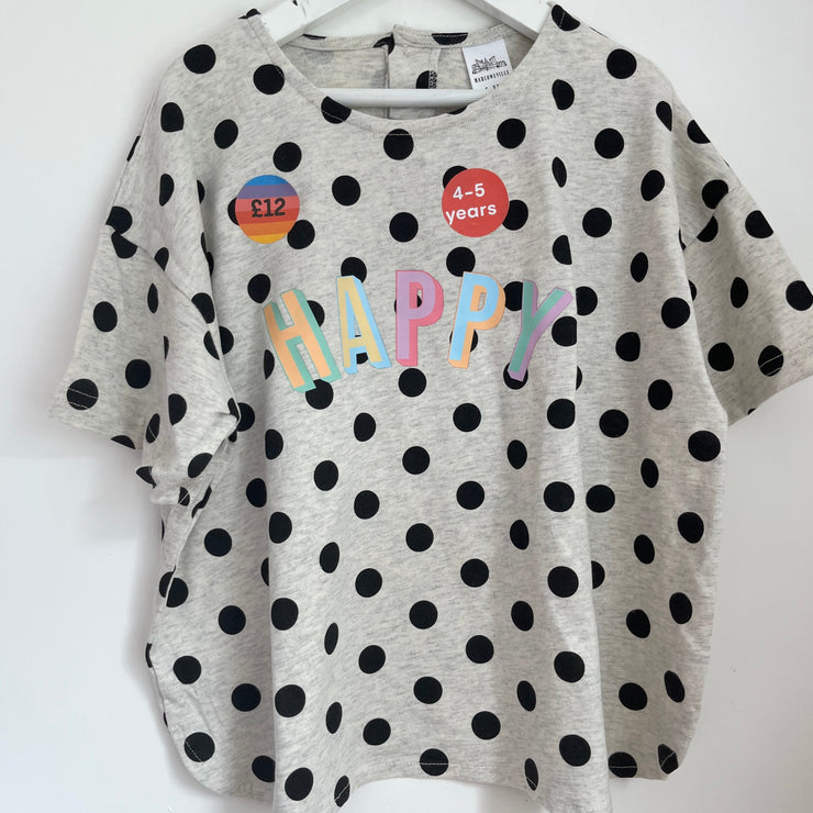 Pre-made - Black and grey spot slouch tee happy pastel (various sizes)