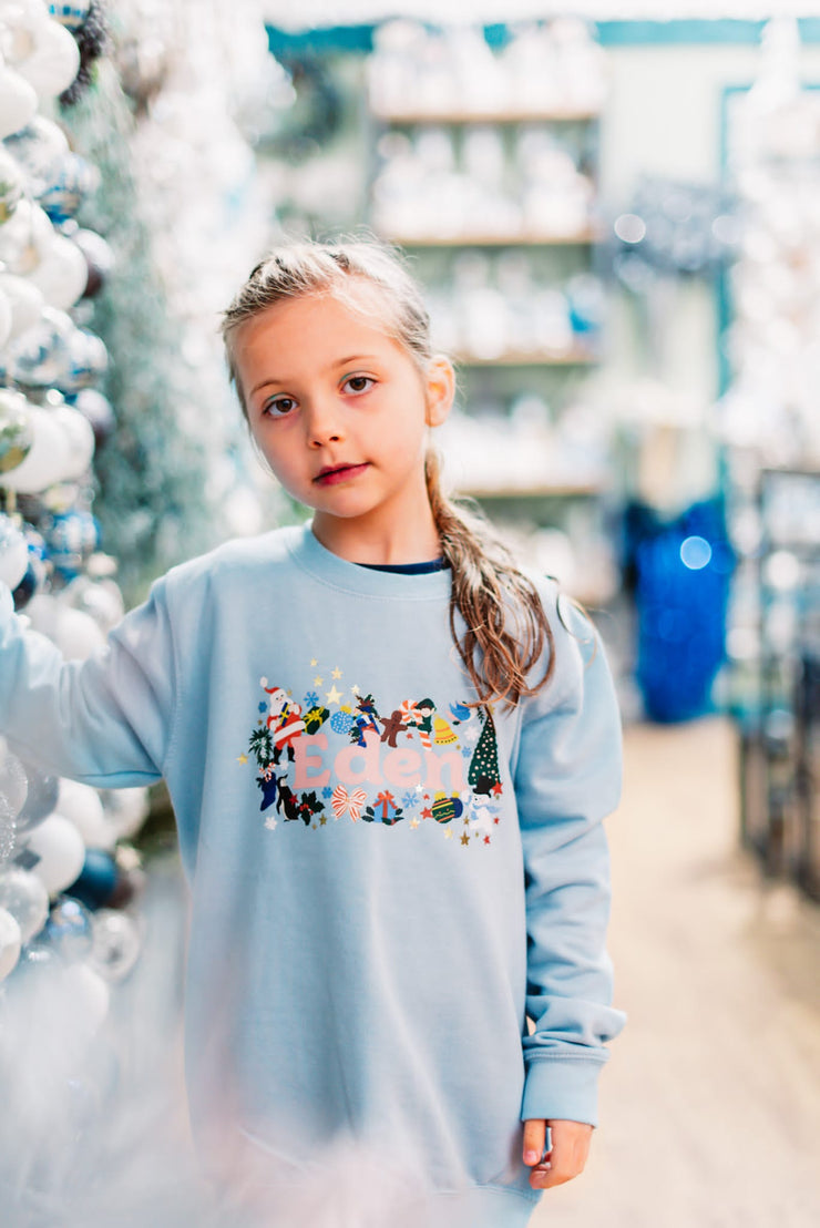 Merry Moniker (Personalised name) Kids Sweater/Sweatshirt