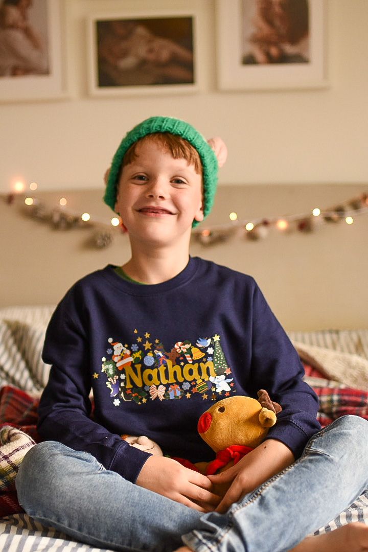 Merry Moniker (Personalised name) Kids Sweater/Sweatshirt
