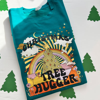 Christmas tree Hugger (Full Colour) Adults Sweater/Sweatshirt