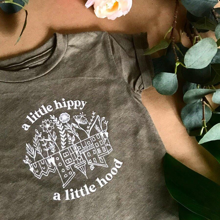 a little hippy a little hood kids t-shirt