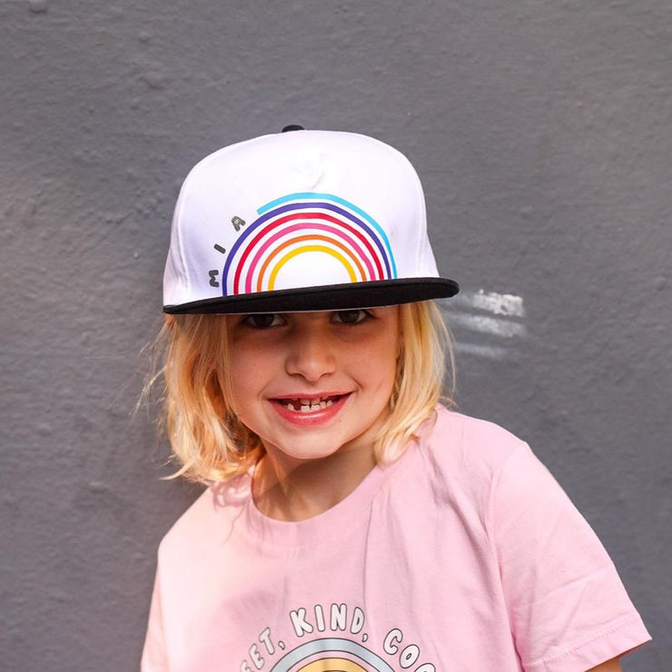 Kids personalised hat- End of the Rainbow name Snap Back/ Cap