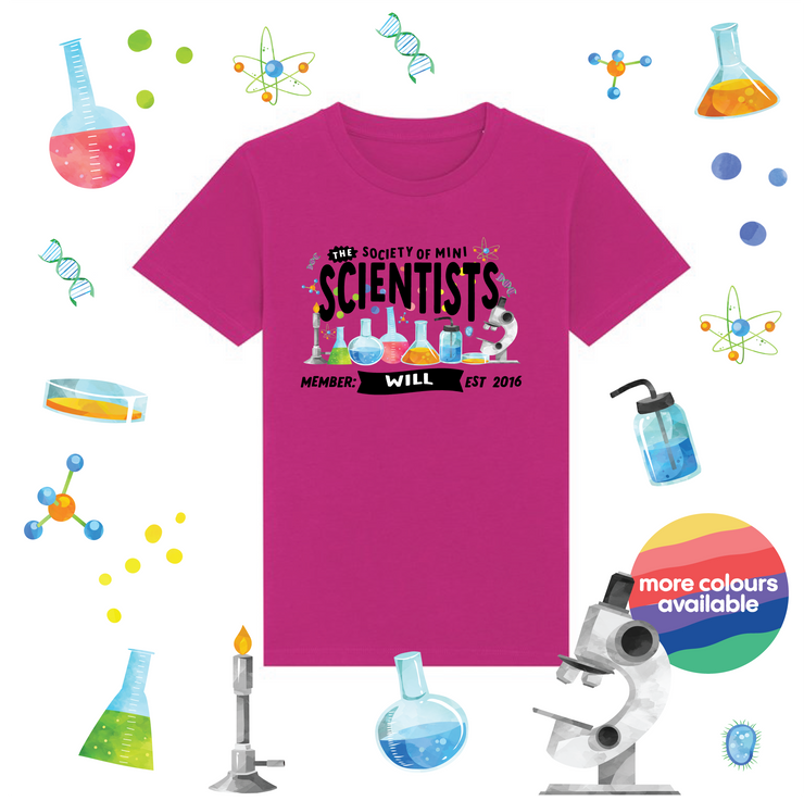 Mini Dreams scientist kids organic (personalised) t-shirt