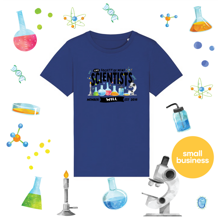 Mini Dreams scientist kids organic (personalised) t-shirt