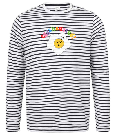 Eggshausted adult Stripe easter t-shirt