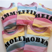 Pastel Arch Name Rainbow Kids Jumper