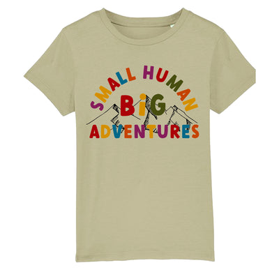 Small Human Big Adventures kids organic t-shirt
