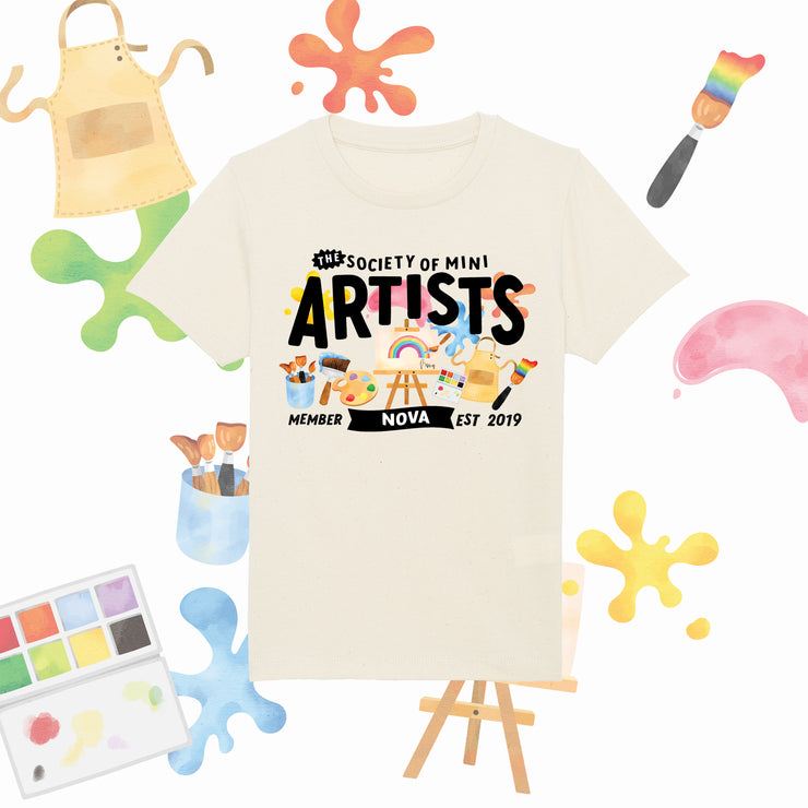 Mini Dreams Artist kids (Personalised) organic t-shirt