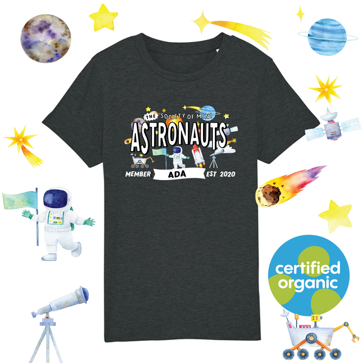 Mini Dreams astronaut kids (personalised) organic t-shirt