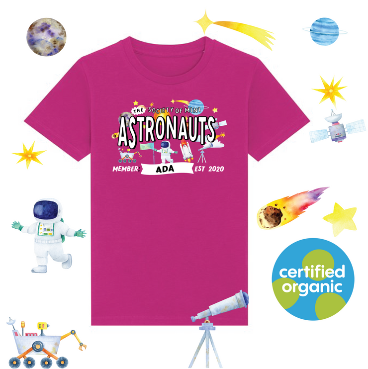 Mini Dreams astronaut kids (personalised) organic t-shirt