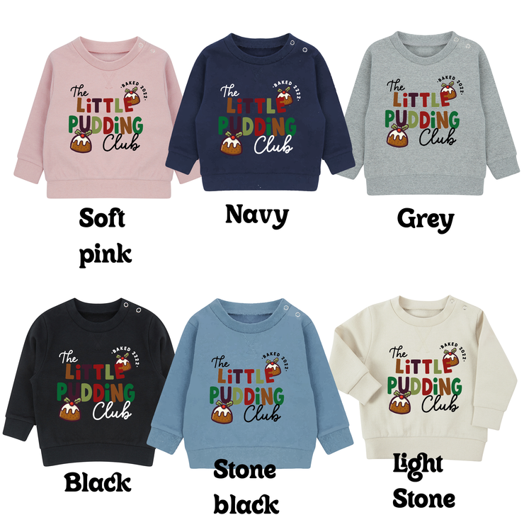 Little pudding Club (personalised year) baby sweater/sweatshirt