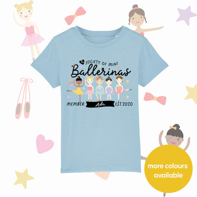 Mini Dreams Ballerina kids (Personalised) organic t-shirt