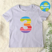 Birthday Big Rainbow Number Kids Organic T-Shirt