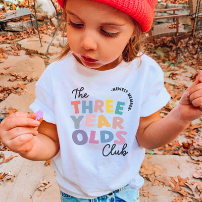 Birthday club (all ages) multicolour print kids t-shirt