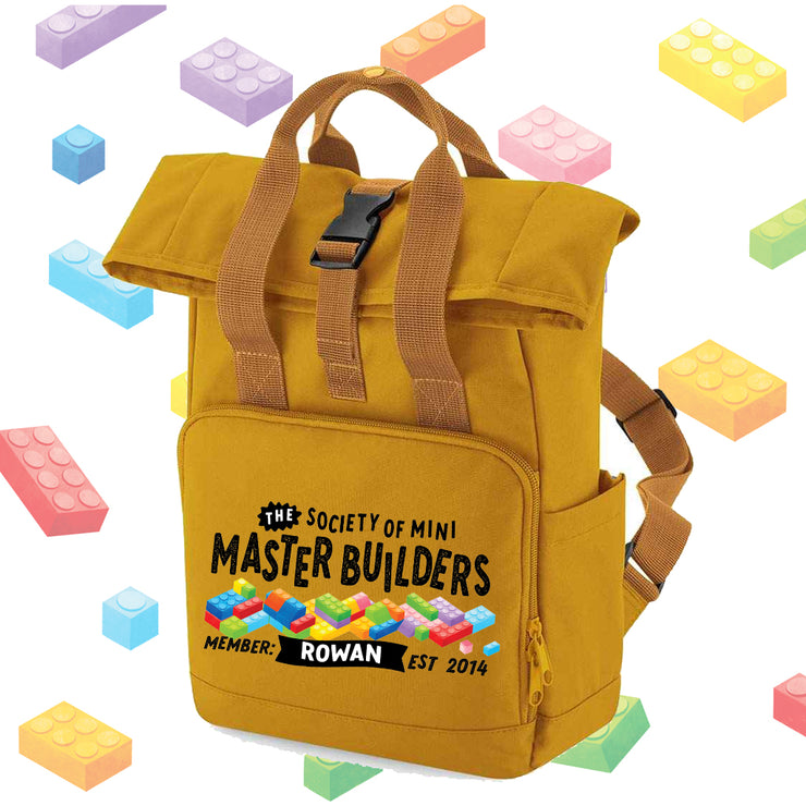 Mini Dreams Master builder Roll-top (personalised) Backpack (small and large)
