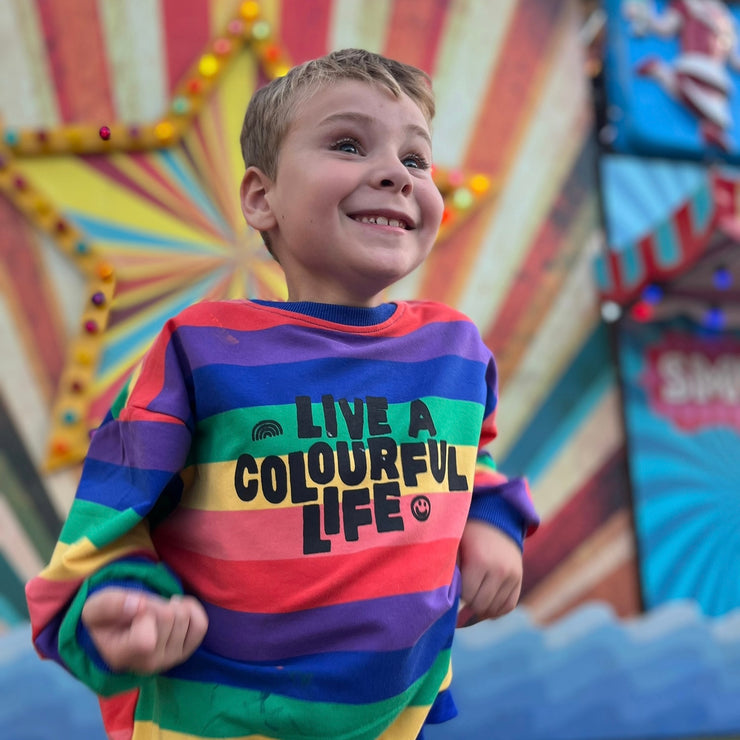Live a colourful Life Rainbow Kids Jumper