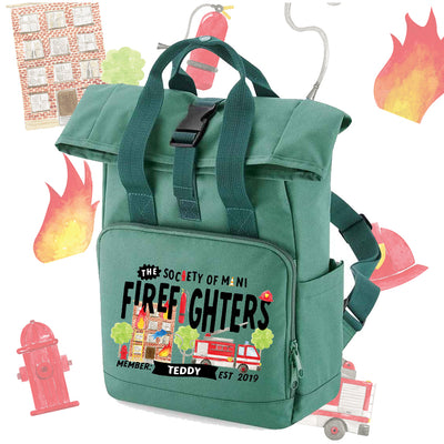 Mini Dreams Firefighter Roll-top (personalised) Backpack (small and large)
