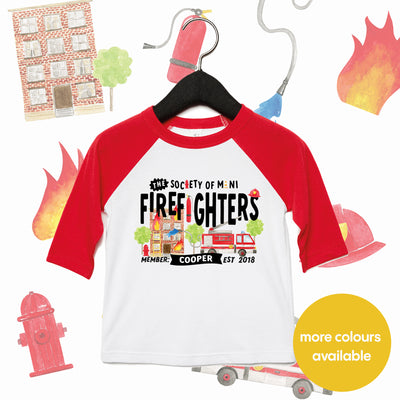 Mini Dreams Firefighter (Personalised) Kids Raglan