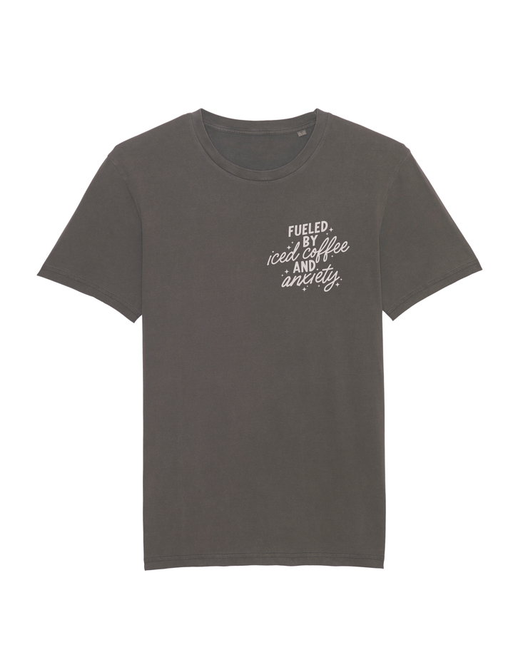 Fueled by Iced coffee & anxiety t-shirt Adults