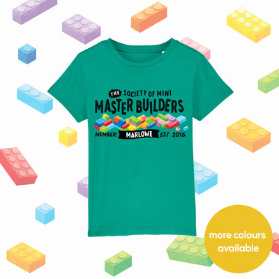 Mini Dreams Master Builder kids (Personalised) organic t-shirt