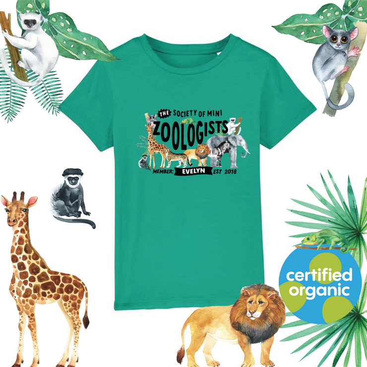 Mini Dreams zoologist kids (personalised) organic t-shirt