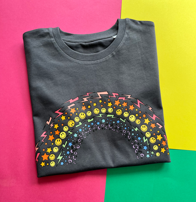 Happy Rainbow Kids Short Sleeve T-Shirt
