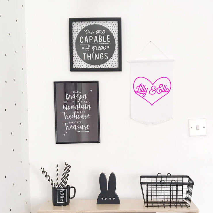 Personalised Heart Wall Flag