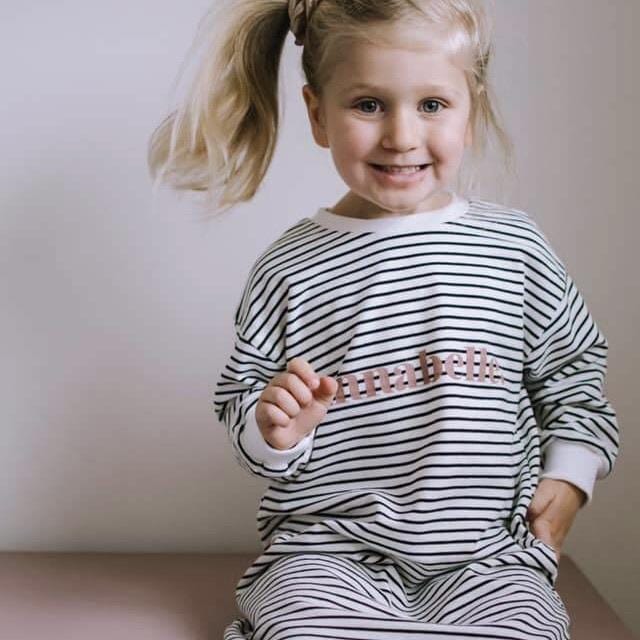 Personalised Classic Striped Slouch Tee Dress