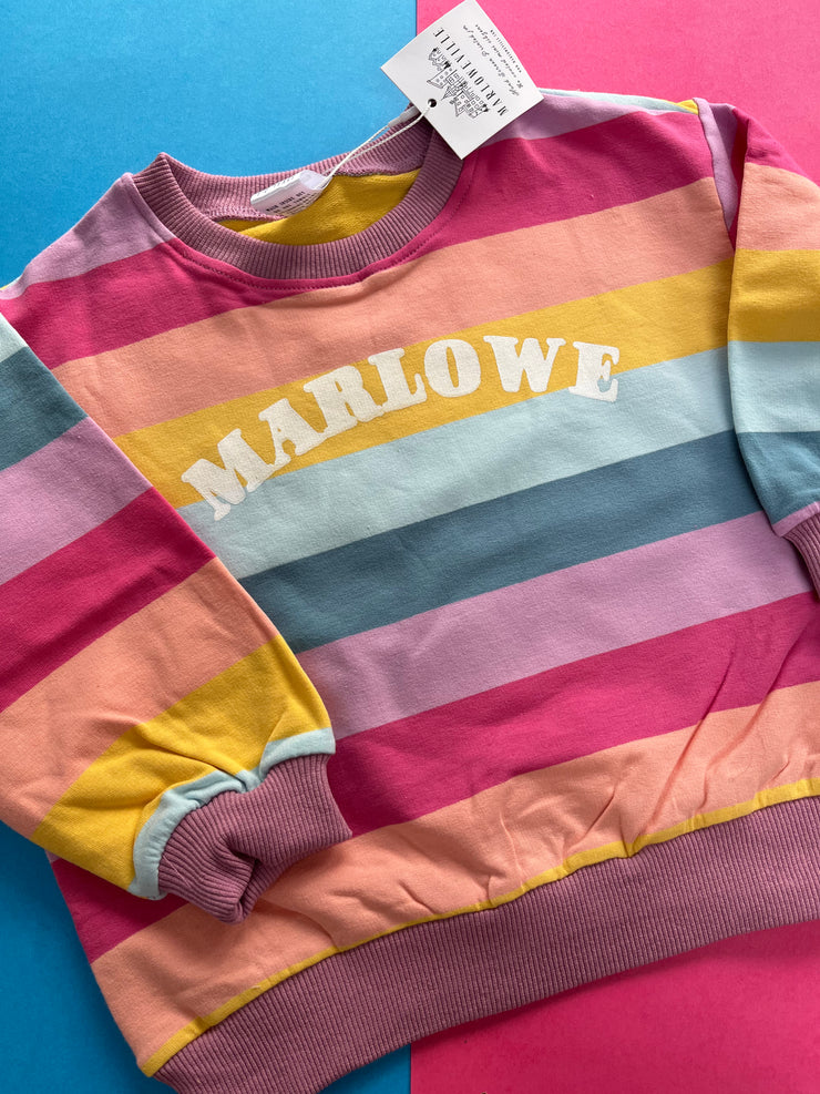 Pastel Arch Name Rainbow Kids Jumper