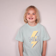 kids lightning bolt personalised t-shirt