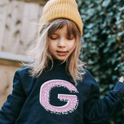 Layered Leopard Initial Kids Sweater