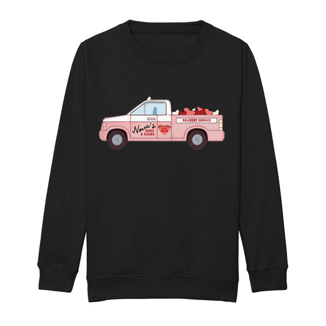 Love truck (Personalised) valentines kids sweater