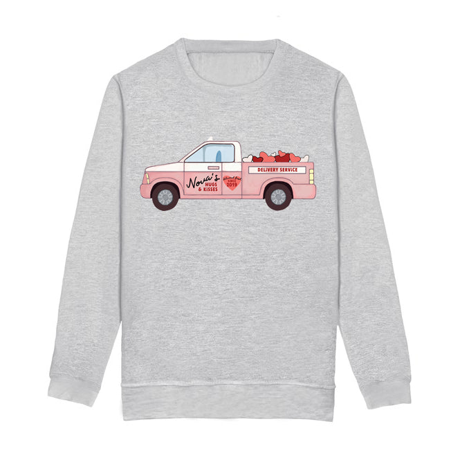 Love truck (Personalised) valentines kids sweater