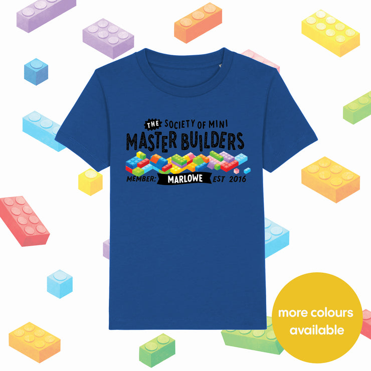 Mini Dreams Master Builder kids (Personalised) organic t-shirt