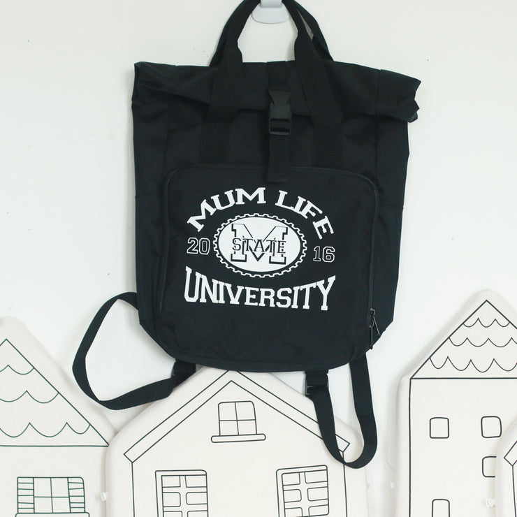 Roll Top Backpack Mum Life University