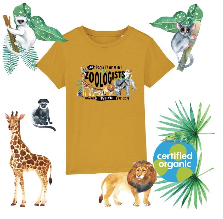 Mini Dreams zoologist kids (personalised) organic t-shirt