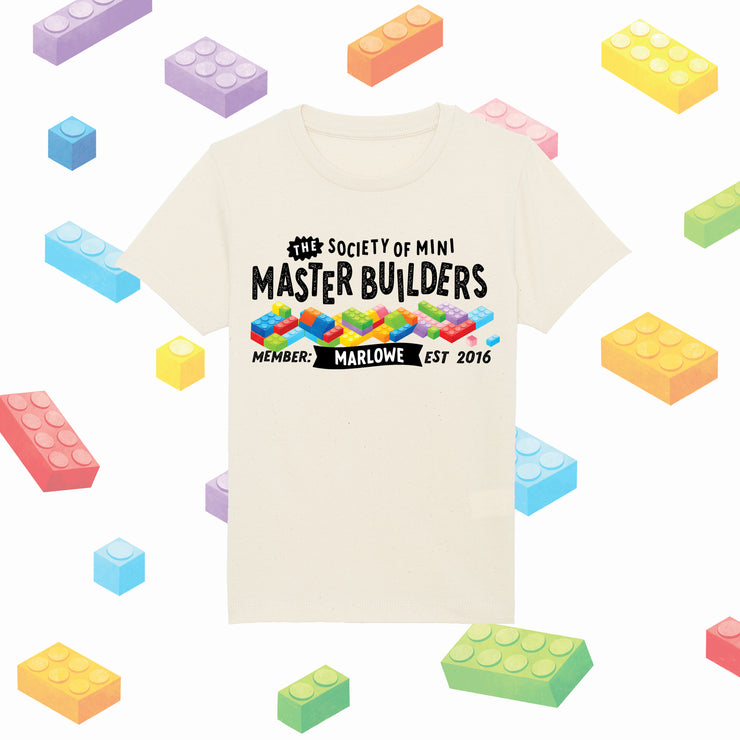 Mini Dreams Master Builder kids (Personalised) organic t-shirt