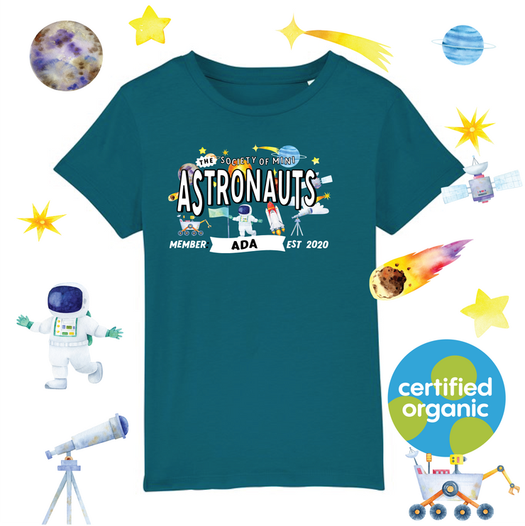 Mini Dreams astronaut kids (personalised) organic t-shirt