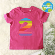 Birthday Big Rainbow Number Kids Organic T-Shirt