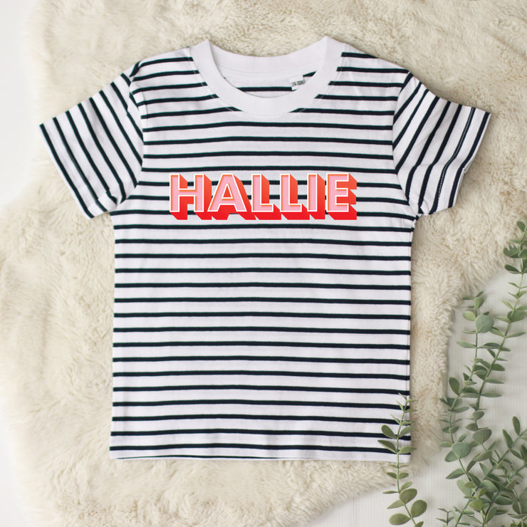 Outstanding Name (Personalised) Stripe T-Shirt