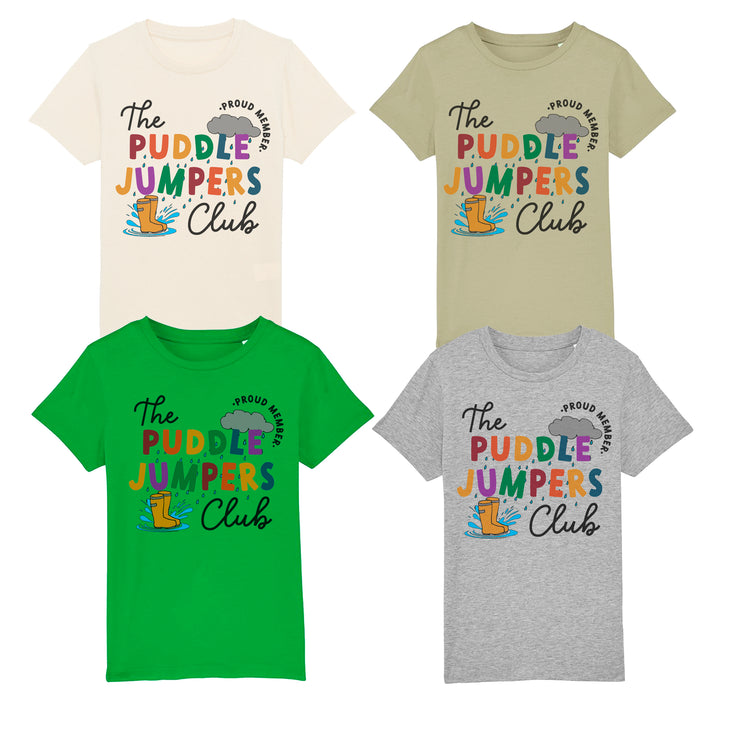 Puddle Jumper Club slogan kids organic t-shirt