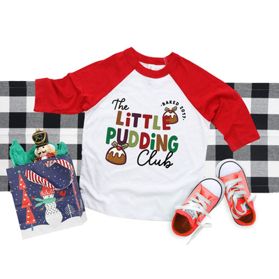 Little pudding Club (Personalised date) Christmas Kids Raglan